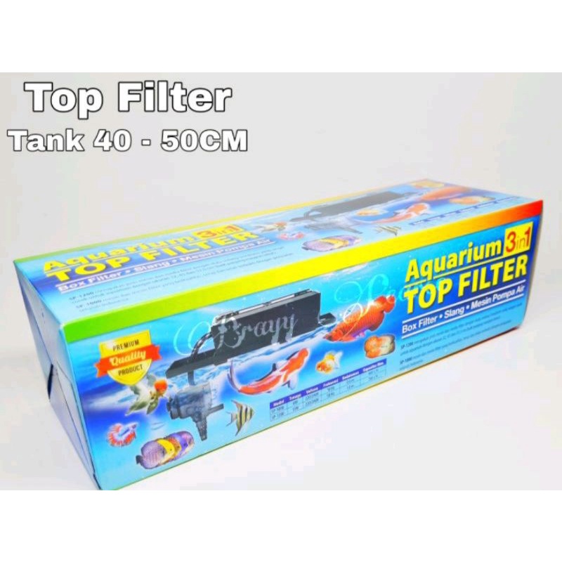 Top filter box medium 1 sett mesin pompa air aquarium 3in1 rosston RS 1200