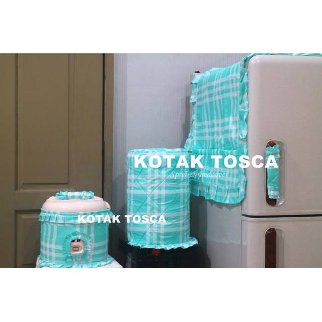 1 Set sarung GKM motif kotak tosca