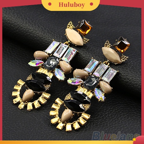 Hu Hu Hu Hu Hu Alat Bantu Pasang Kacamata♡ Anting Giwang Gaya Retro Dengan Berlian Imitasi Untuk Wanita