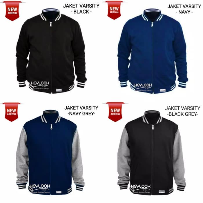 JAKET VARSITY BOMBER JAKET PARKA PRIA WANITA HOODIE SWEATER JEANS - Hitam