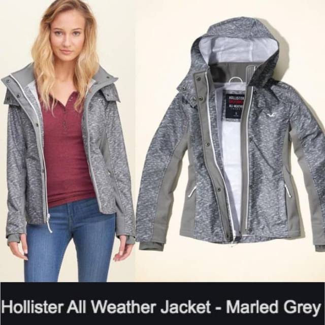 Holister all weather jacket grey marled