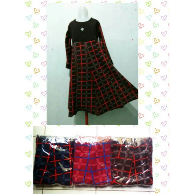 Gamis Anak Motif Kotak-kotak