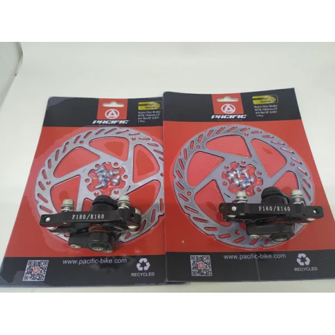 rem cakram set disc brake set sepeda MTB 160 pacific