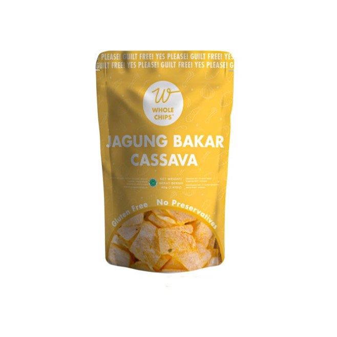 Whole Chips Jagung Bakar Cassava 40gr - Keripik Singkong Sehat Non MSG