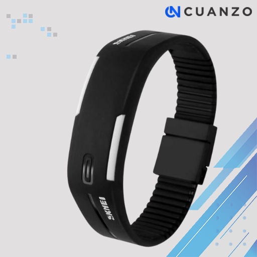 Wristband Jam Gelang LED / Jam Gelang Tangan Wanita Pria Cewek Cewe Cowok Laki Laki Remaja Anti Air LED Hitam Karet Keren Import Mini /  Gelang Jam Tangan Wanita Pria / Jam Tangan LED Watch Karakter Digital Pria Wanita Perempuan Cewek Anti Air Sport Ori