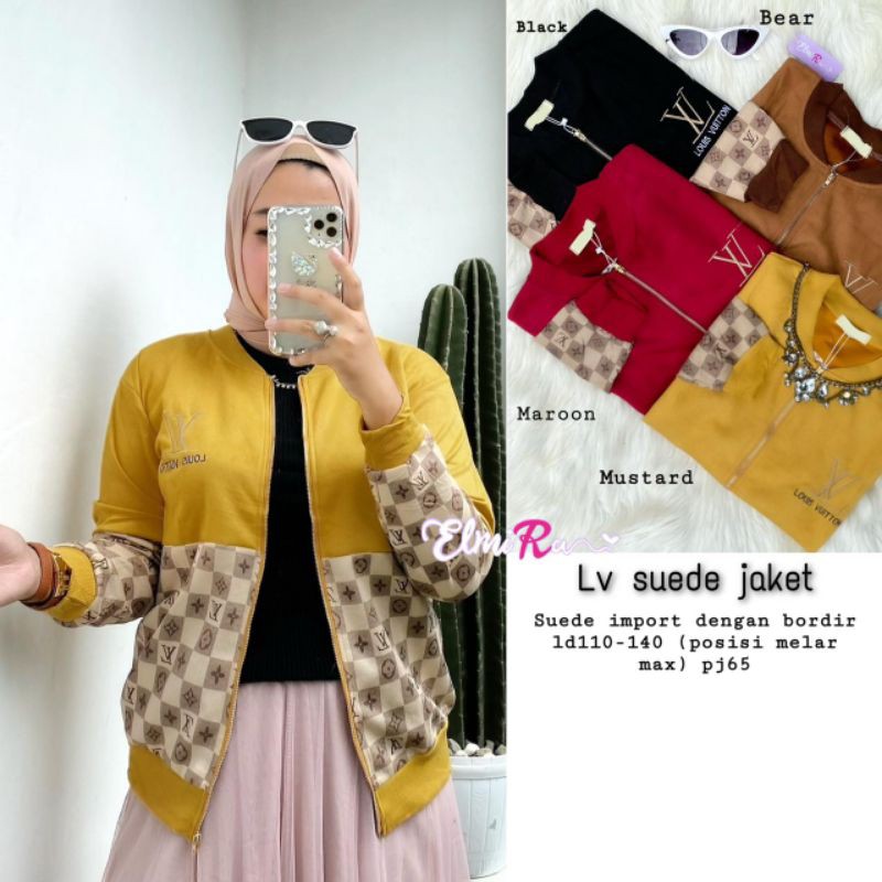 LV suede Jacket ori Elmira (Jaket suede jumbo)