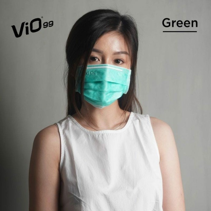 

VIO MASKER EARLOOP GREEN 3PLY 50S BOX/MASKER VIO 3 PLY EARLOOP -HIJAU