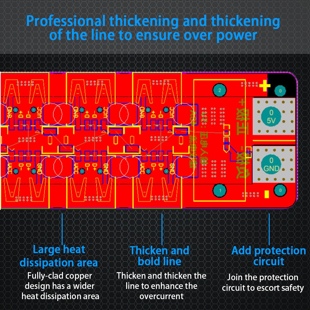 4.8-5.2V  USB Charger 24-Port Fast Charging Socket Power Supply Board Double-RoB6