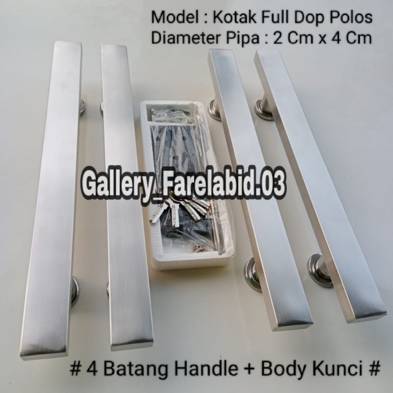 1 Meter Set Kunci Handle Pintu Rumah Stainless Steel Kotak Gagang Pintu 100 Cm Kotak Pegangan Tarikan Minimalis