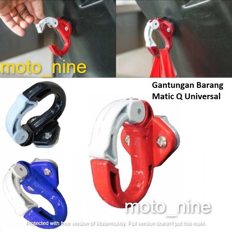 Gantungan Barang Motor Matic Model Bulat Q - Hook Besi Centolan Moto Buka Lipat 2 Warna Universal Honda,Yamaha,Beat,Scoopy,Fino,Vario,Mio,Mio M3,Nmax,Pcx,ADV,Aerox,Lexy,Genio,Spacy,Nouvo,Sporty,Smile S,Mio J,Mio Z,Vario Led 125,Vario 150,Vario Karbu