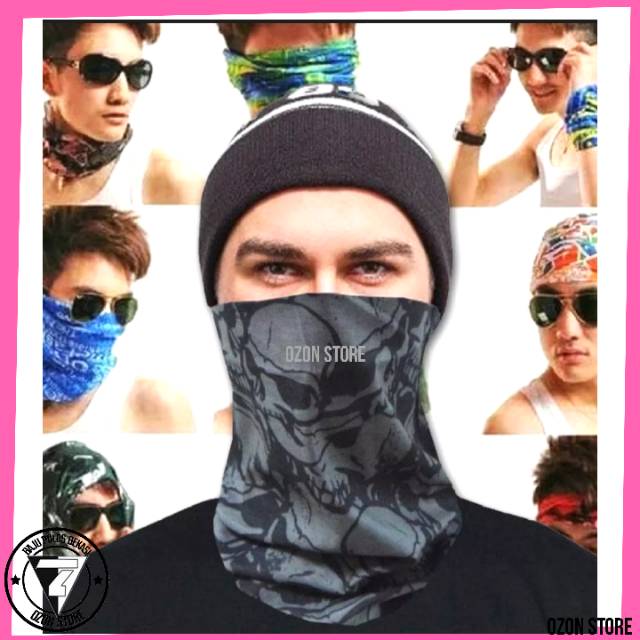 Masker Baff Masker Motor Masker kain Penutup wajah Multifungsi MOTIF ISI 5 PCS