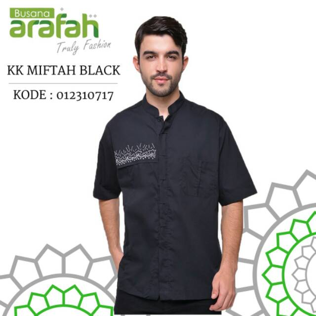 Koko Hitam Lengan Pendek MIFTAH