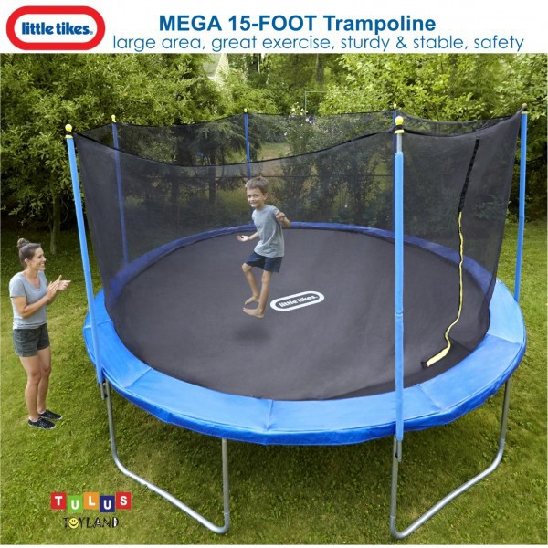 Little Tikes Mega 15 Foot Trampoline Trampolin besar 15 FT Playground Outdoor Olahraga Anak