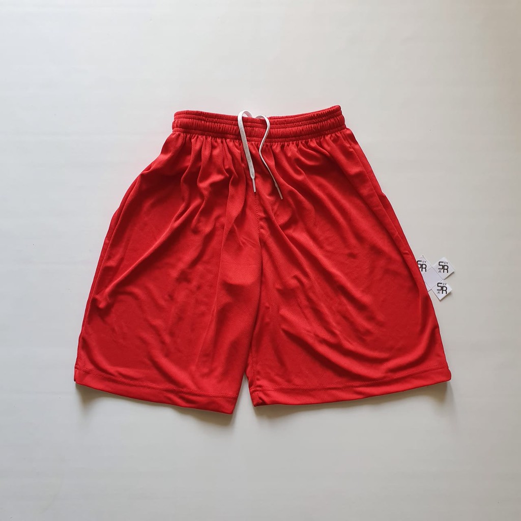 100rb dpt 4pcs celana polos kolor pendek olahraga sport santai merah biru putih hitam navy TERBAIK-2