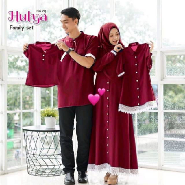 BAJU COUPLE KELUARGA LEBARAN HULYA SERIES SET FAMILY MUSLIM LEBARAN TERBARU