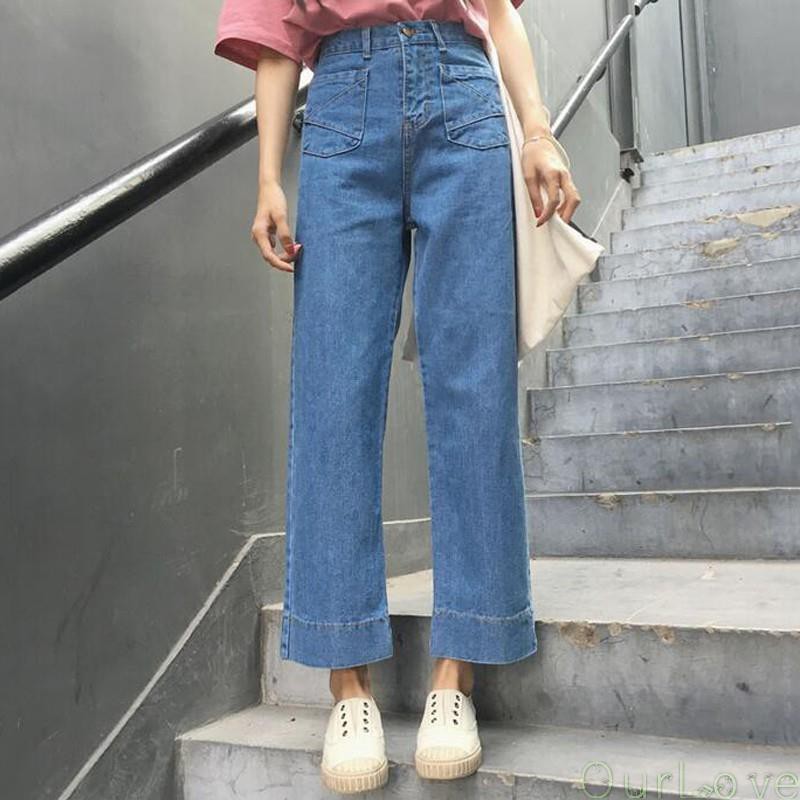  OurLove Celana  Jeans  Wanita  Dengan Model High Waist dan 
