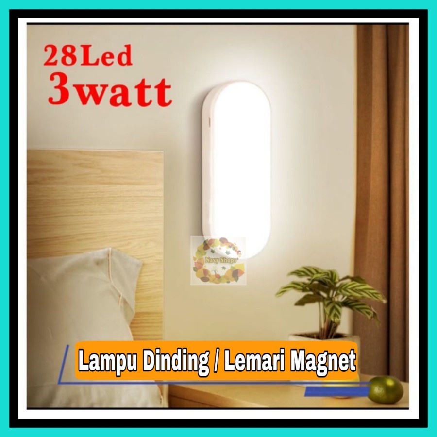 NA - Lampu Dinding 3W Led Magnet Dimmer Tombol Sentuh Lampu Lemari HD12