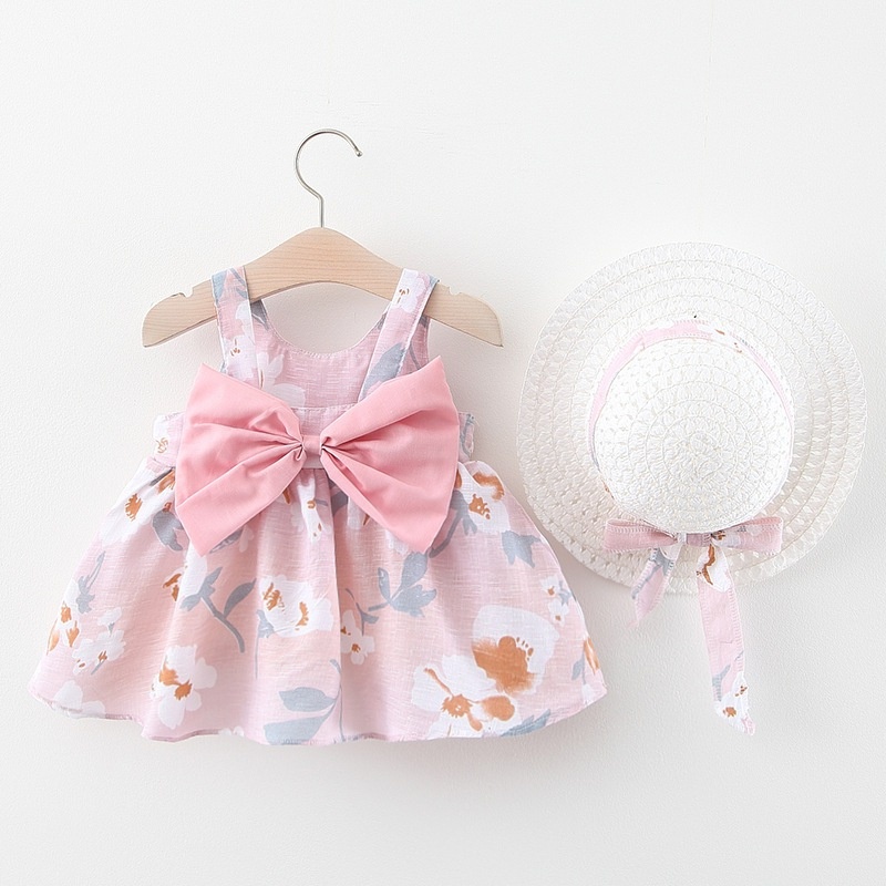 6-36bln DRESS+TOPI ANAK [KUALITAS IMPOR] GAUN BAYI PESTA ANAK BAYI PEREMPUAN T