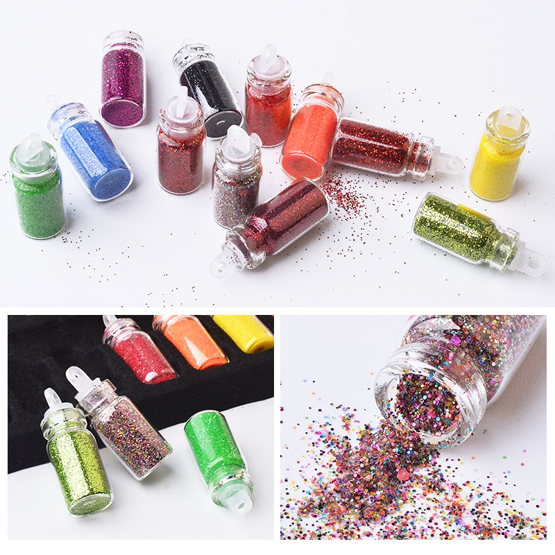 Pretty 48warna Glitter mix size gliter nailart nail art swarovski acc hologram glitter pearl nail