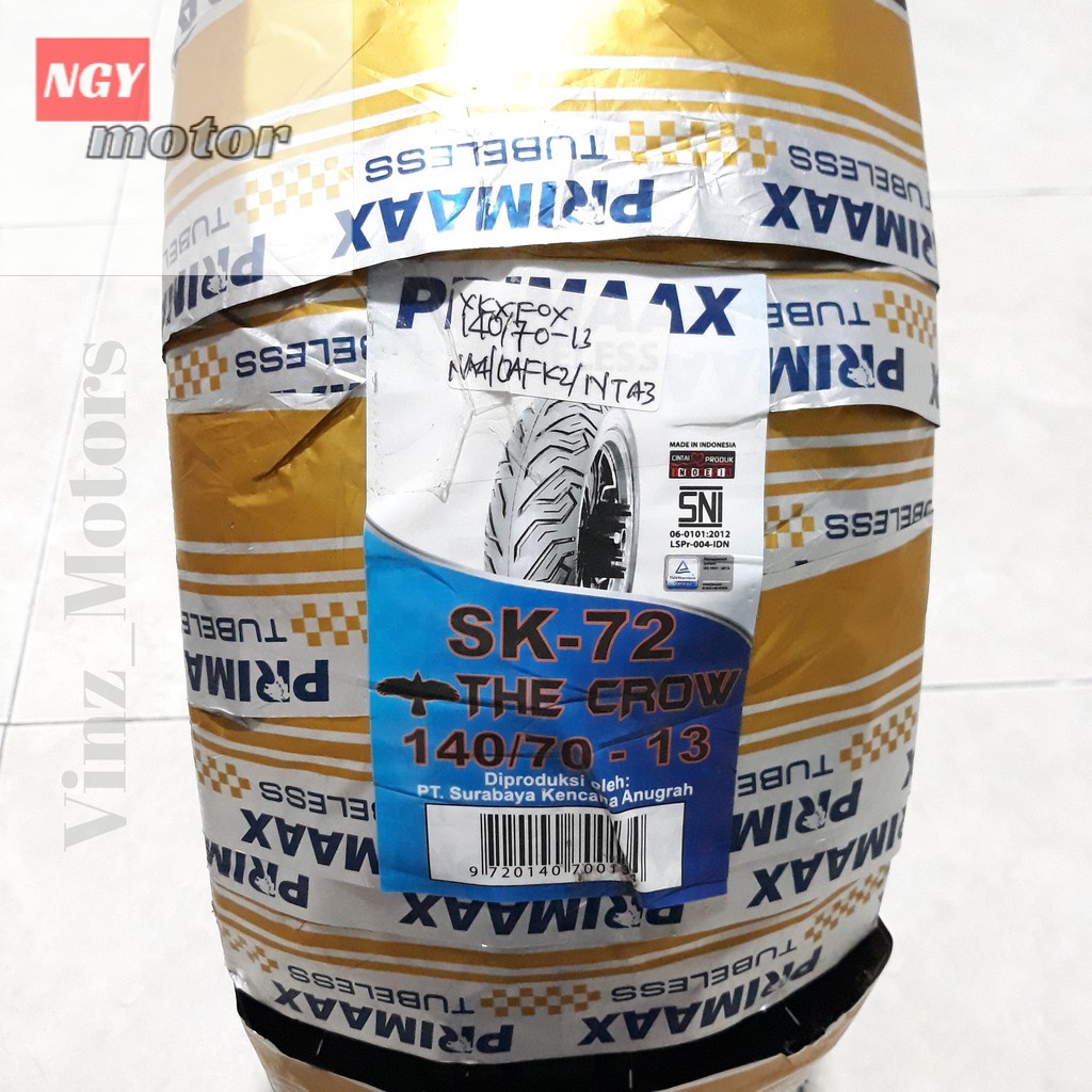 BAN LUAR PRIMAAX 140/70-13 TUBELESS NMAX BELAKANG THE CROW