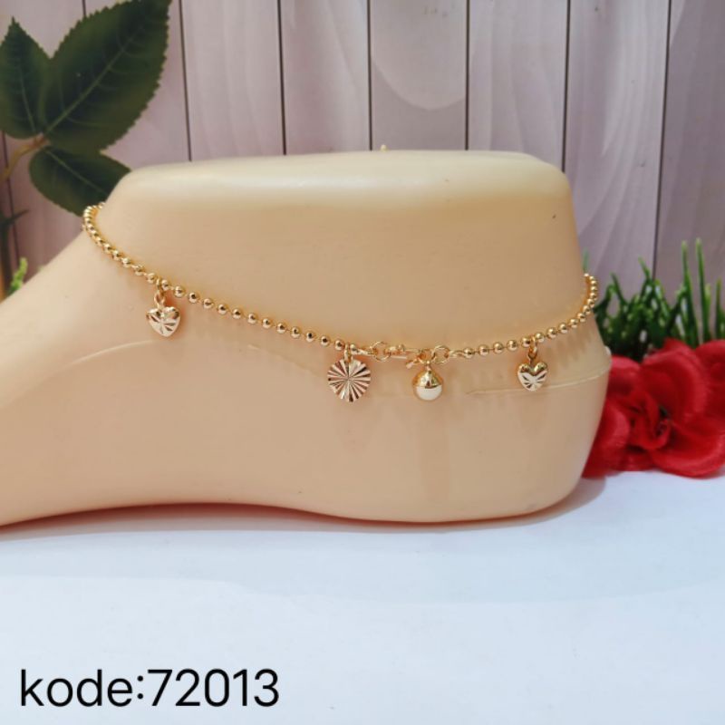 GELANG KAKI BIJI LADA KOMBINASI TITANIUM LAPIS EMAS 18k 74004.17-11.72013