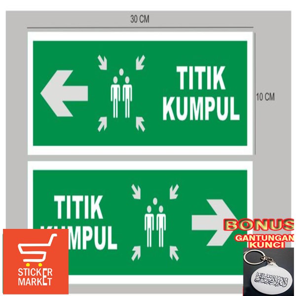 

Terlaris Sticker Safety Arah Titik Kumpul Sticker Cutting 10 x 30 CM Keren