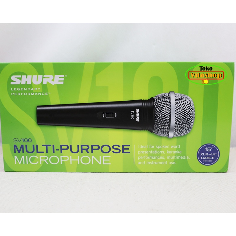 Mic Kabel Shure Asli Shure-SV-100 Microphone Original Mikropon Mik Ori