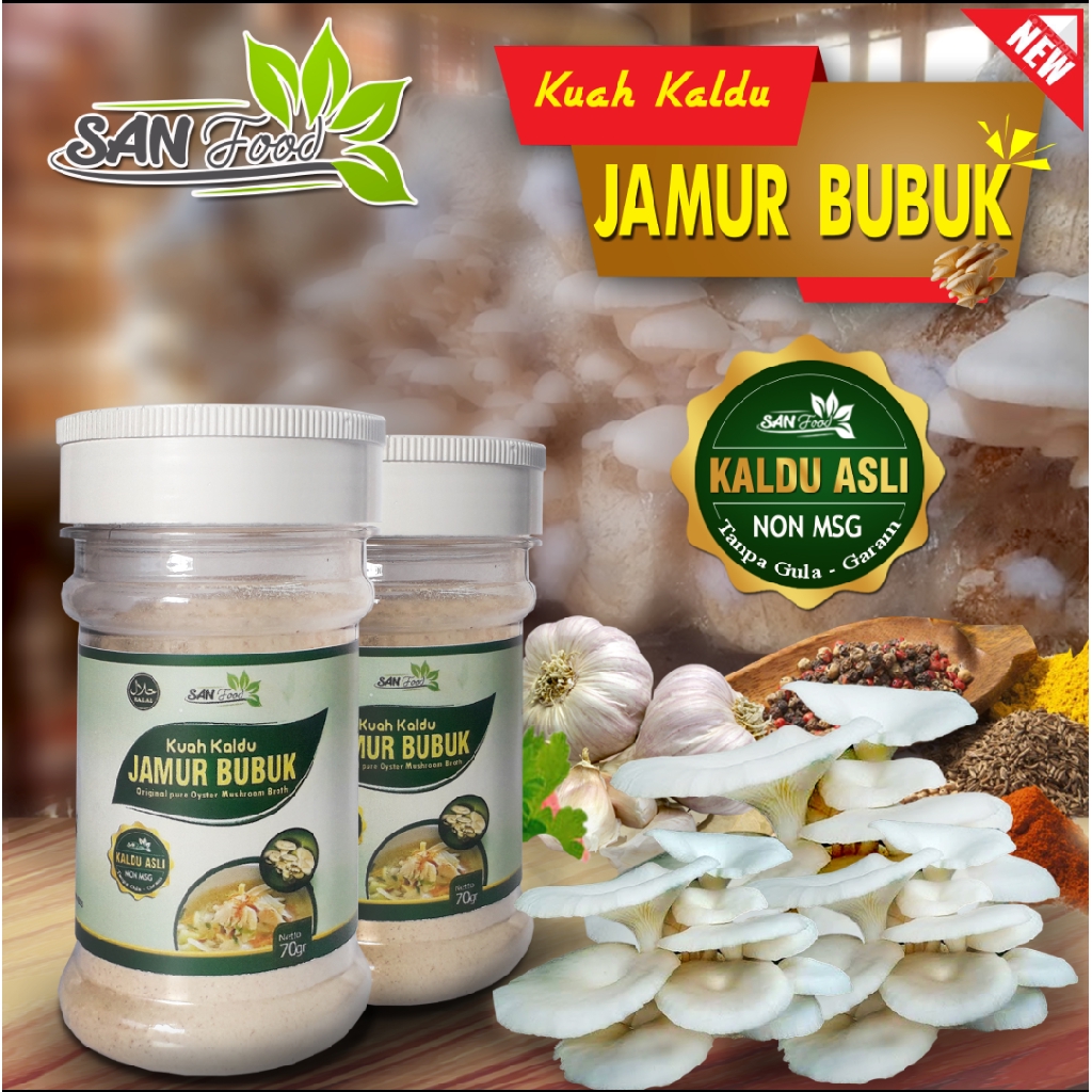 Sanfood Kuah Kaldu Jamur Bubuk Non Gula Garam Non MSG Sanfood Kuah Kaldu Jamur Bubuk Non Gula Garam Non MSG