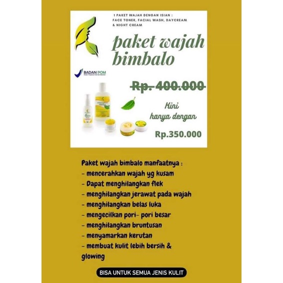 paket wajah bimbalo bapalalo