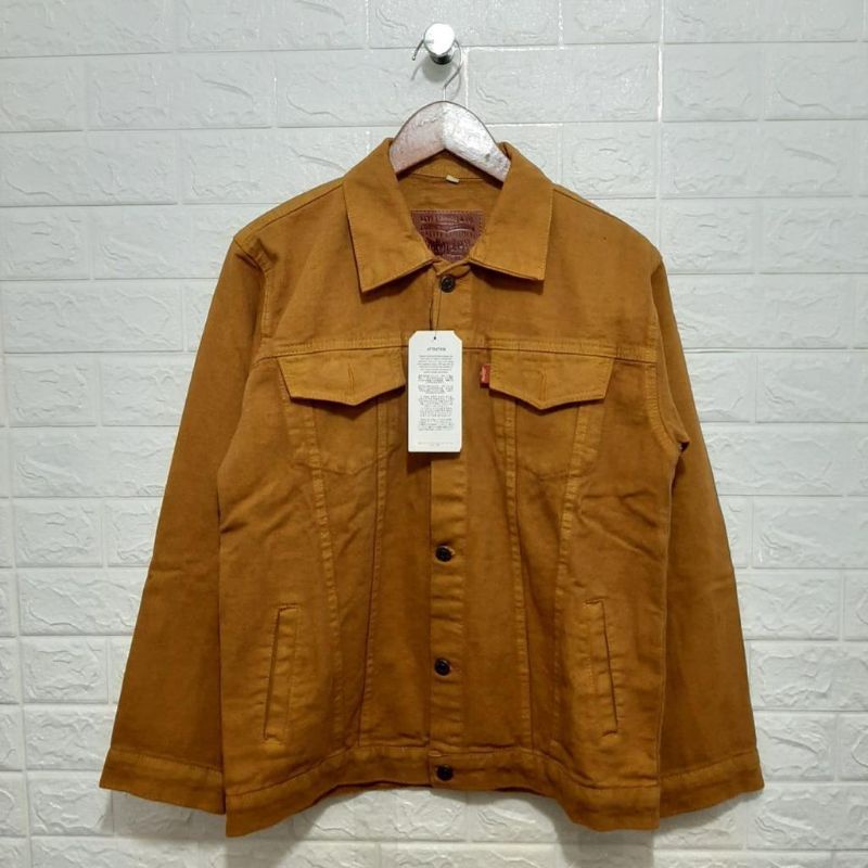 Jaket Denim Kuning Busuk / Kuning Kunyit Unisex Size L, XL