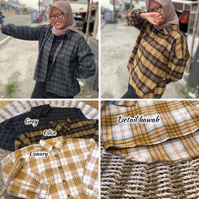 BTC_SOLO01 || KEMEJA CROP TARTAN || KIMBERLY FLANEL || KEMEJA KOTAK WANITA TERBARU || KEMEJA FLANEL 