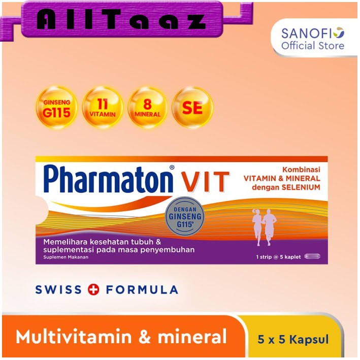 Pharmaton Vit 25 Multivitamin+Selenium Suplemen untuk masa penyembuhan
