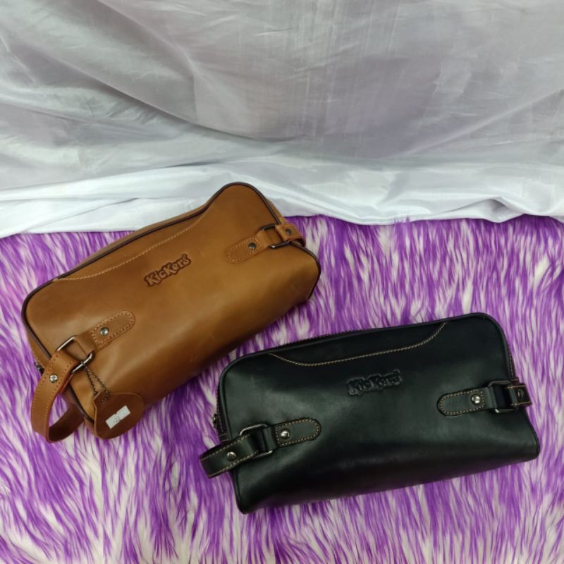 KICKERS CLUTCH BAG ORIGINAL LEATHER HIGH QUALITY