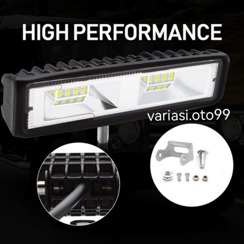 Lampu Tembak Sorot LED 16 Titik Mata CWL 48 Watt Cree 48W Lampu Motor Mobil Bahan Aluminum 12V&amp;24V Work Light Bar 48W