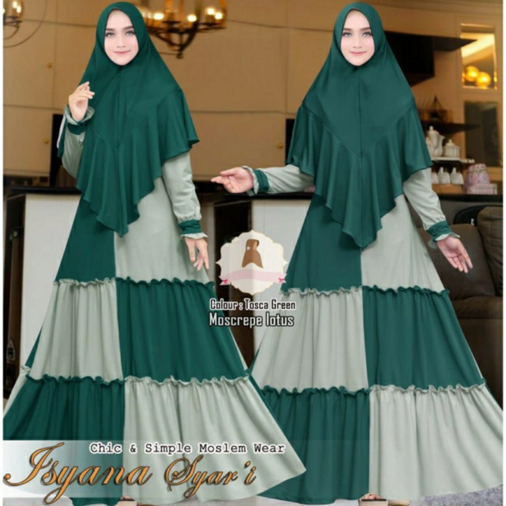 Gamis Syar'i Jumbo XL-XXXXL LD 120-140 Isyana Jersey Maxmara Big size Polos Premium