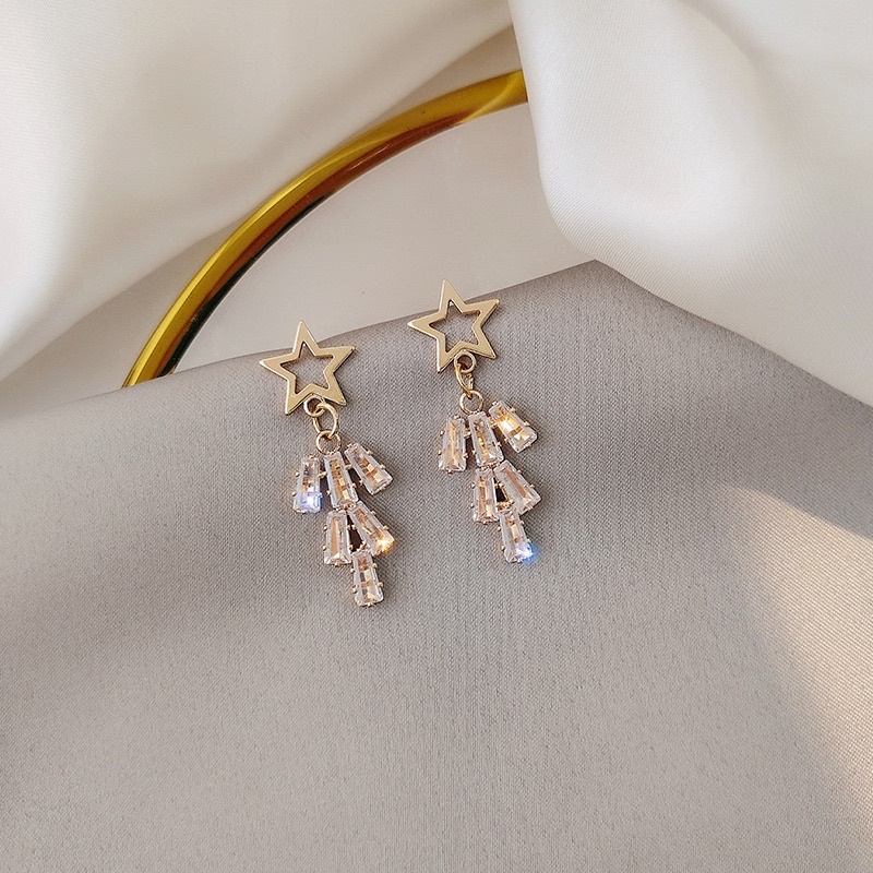 Anting E362 Air Tawar Lapis Silver Sterling 925 untuk Fashion Wanita anting