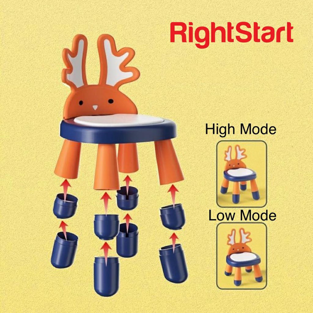 RIGHTSTART HIGH CHAIR 2381 3IN1 DEER CHAIR WITH TOYS - KURSI MAKAN BAYI