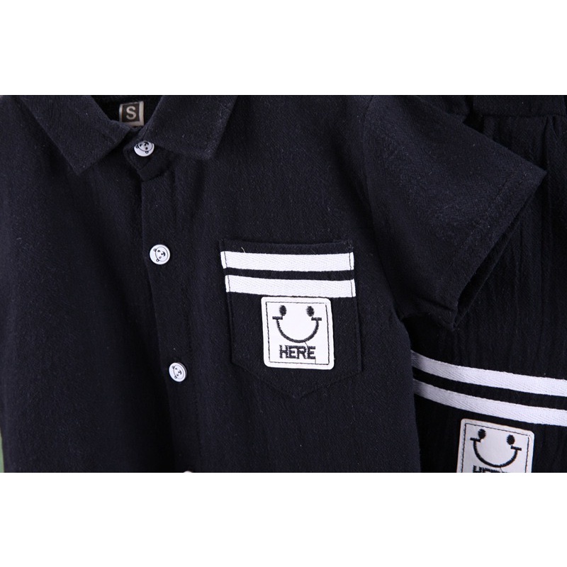 COD setelan kemeja anak laki laki import baju anak laki laki impor kemeja celana pendek motif beruang minimalis fashion import grosir-7