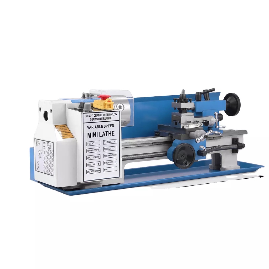 Mesin Bubut Universal 550W Mini Metal Manual Lathe Gear Teflon