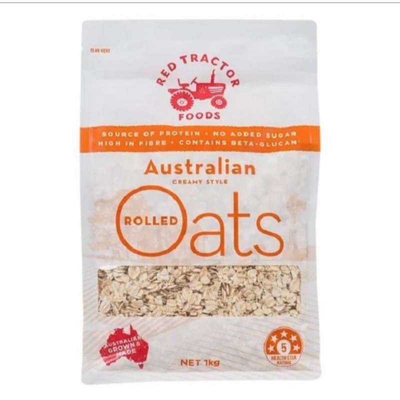 

Red tractor foods australian creamy style rolled oats 1 kg | no sugar