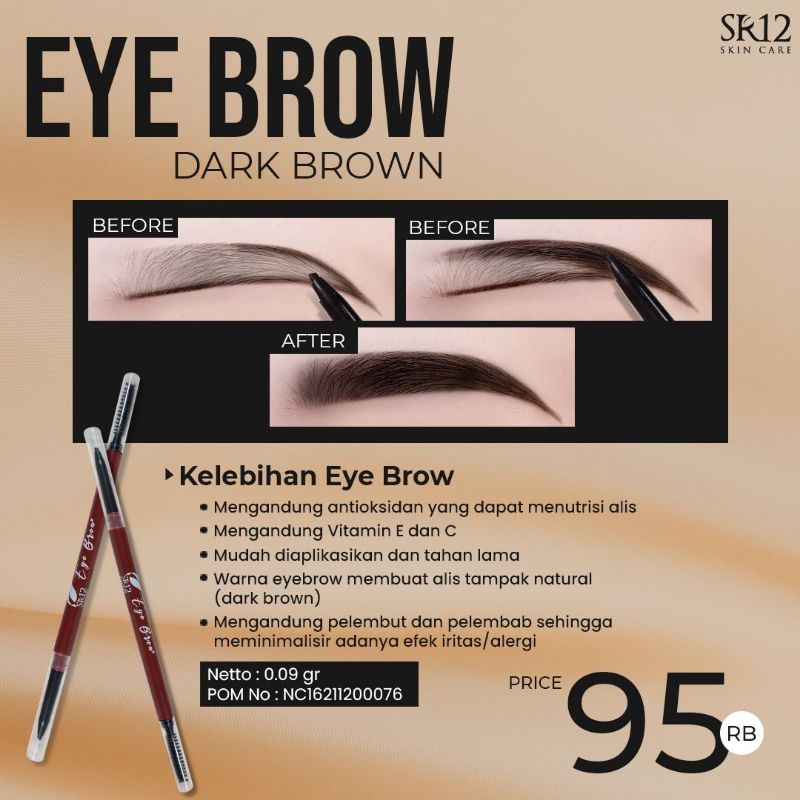 [NEW PRODUCT] EYE BROW SR12 DARK BROWN / PENSIL ALIS / EYEBROW ANTI LUNTUR