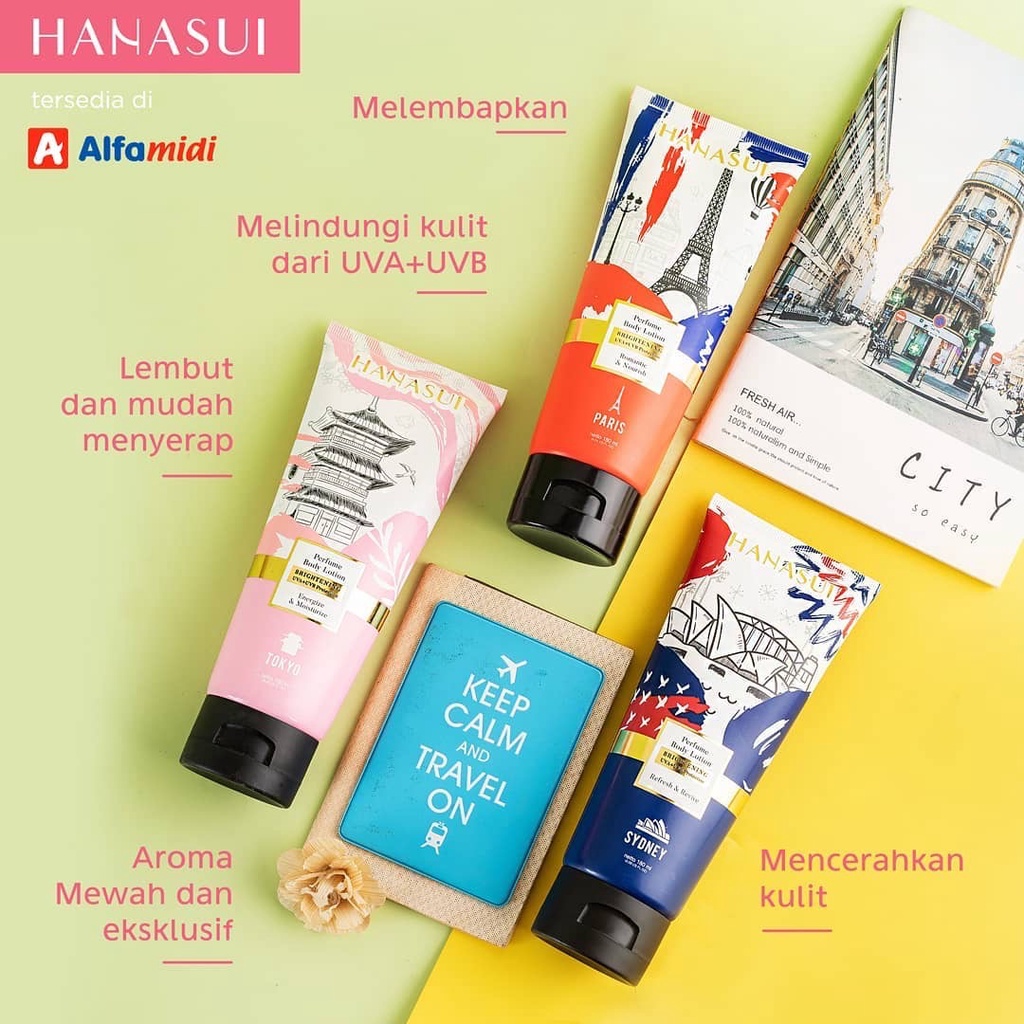 HANASUI Body Care Indonesia / Skincare Spa Scrub Hand Lotion Hair Soap Perfume / Cleanser Toner Essence Mist Serum Day Night Eye Cream Sunscreen Spot Gel Mask / Acne Flawless Glow Power Men Collagen Lipstik Lip Tint Stain / Make Up Paket Set Face Wajah