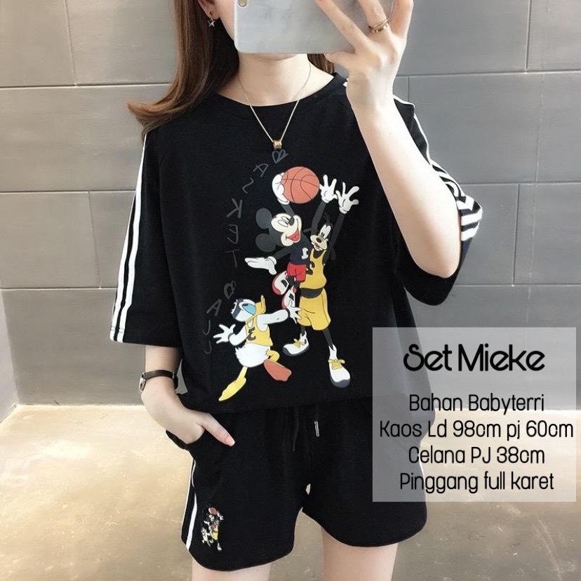 SETELAN PENDEK WANITA KOREA / Set Mieke / BAJU WANITA+ CELANA PENDEK SEHARI HARI