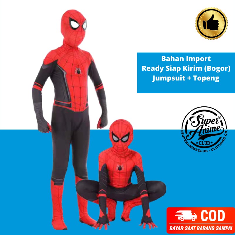 Kostum Superhero Anak Spiderman Impor Baju Costume Cosplay Dewasa Spider Ulang Tahun Karnaval