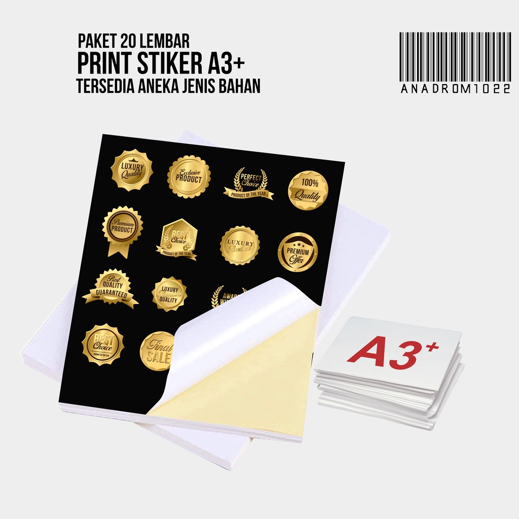 

Stiker A3 | Paket 20 Lembar | 6 Pilhan Jenis Stiker | Anadrom 1022