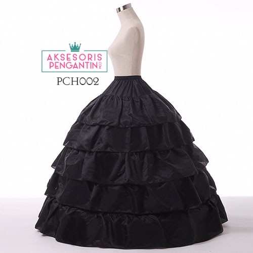 [SIAP KIRIM] Petticoat Wedding Hitam-Rok Dalaman Gaun Pengantin (4Ring5layer) - PCH002