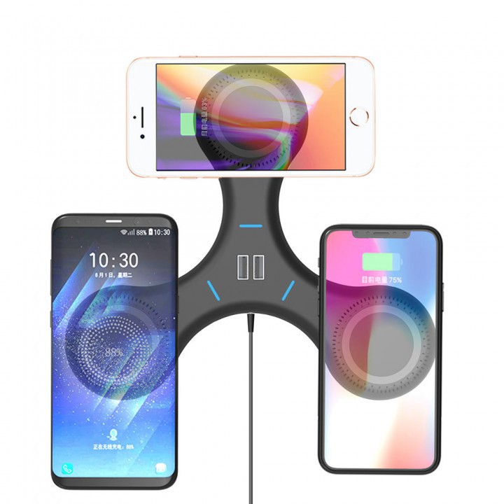 Gyro T200 3X Qi Multi Device Wireless Charger Pad Dual USB