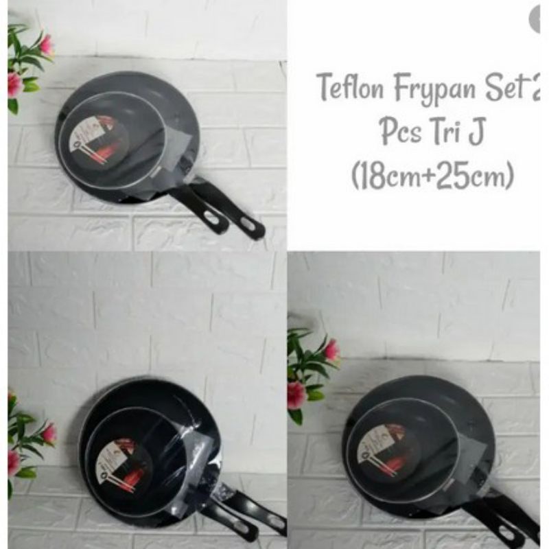 Teflon TRI J Frypam set 2pcs Anti Lengket