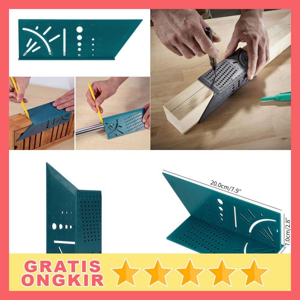 

Houkiper Penggaris Mark Line Gauge T-Type Ruler 90 Degree - HK3D - Green