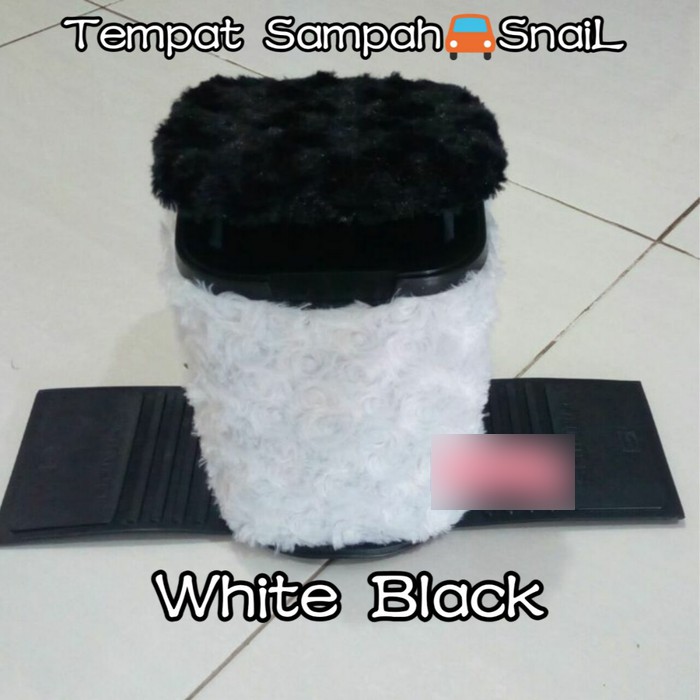 Tempat tong box kotak sampah mobil import putih hitam